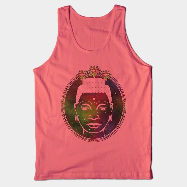 Gautama Buddha Portrait Galaxy Tank Top by MellowGroove